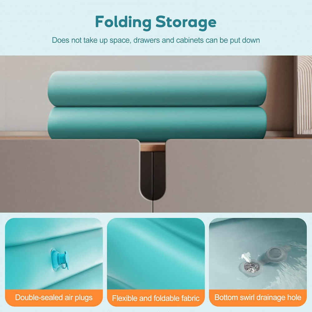 Family Inflatable Swimming Pool for Kids Adults Thickened Large 102" x 63" x 22"