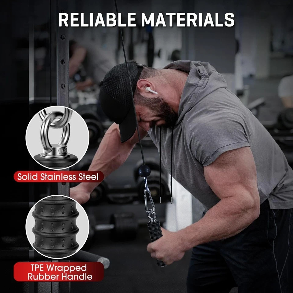 LAT Pulldown Bar Attachments for Pulley Cable Machine Single D Handle Tricep Pre