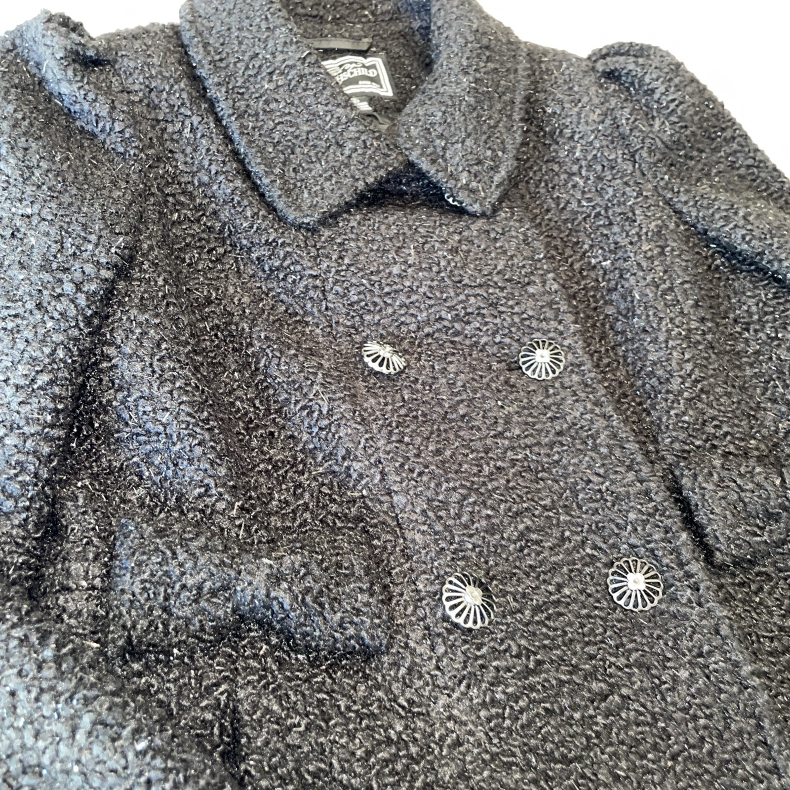 Rothschild Girl’s Princess Dressy Sparkle Black Coat Sz XL (16) Vintage Inspired