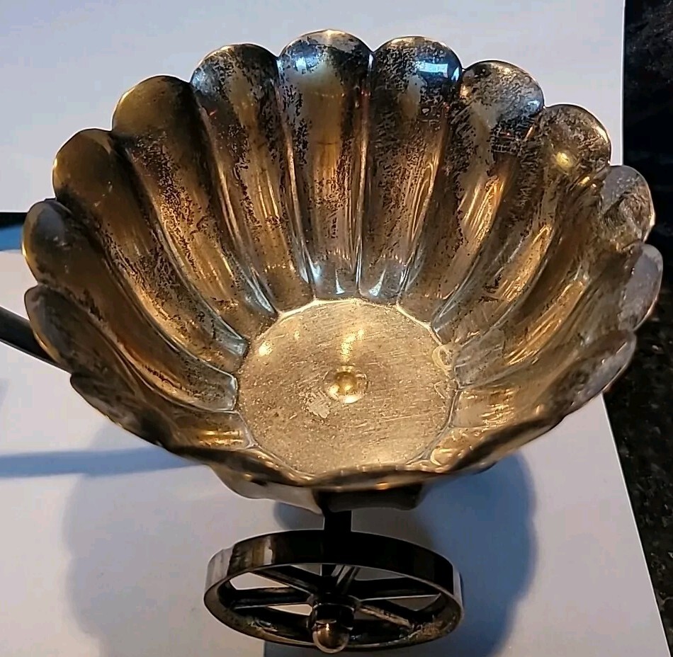 Vtg. Silverplate Wheeled Wagon Caddy, Server. Italy