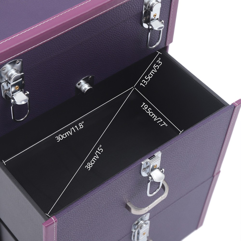 Large Rolling Cosmetic Case Makeup Trolley Rolling Makeup Case Waterproof