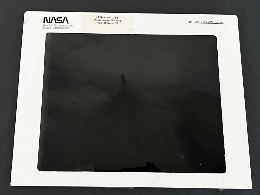 1982 NASA KSC Space Shuttle Orbiter Clouds Fog Crawler Presentation Transparency