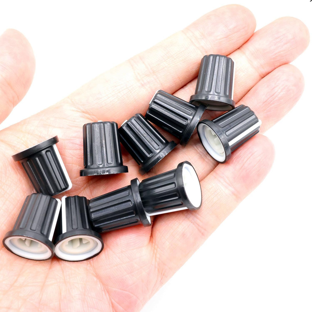 10Pcs 6mm D Type Potentiometer Control Knobs, Plastic Volume Audio Mixer Bass...
