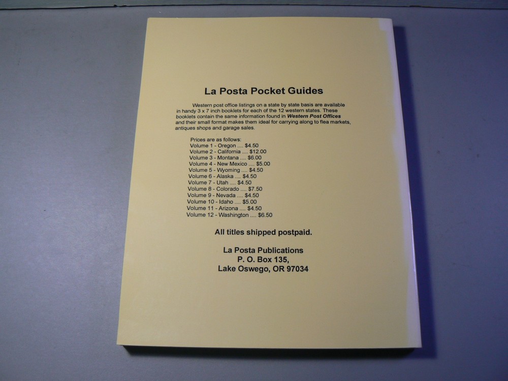 Western Post Offices Compiled by Richard Helbock Philatelic Philately Book