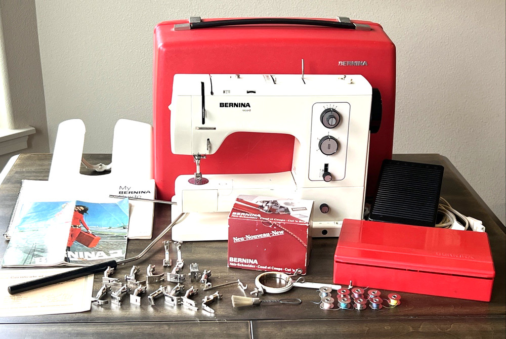 Bernina 830 Record Sewing Machine Bundle - Feet, Cases, Extension & Guide +