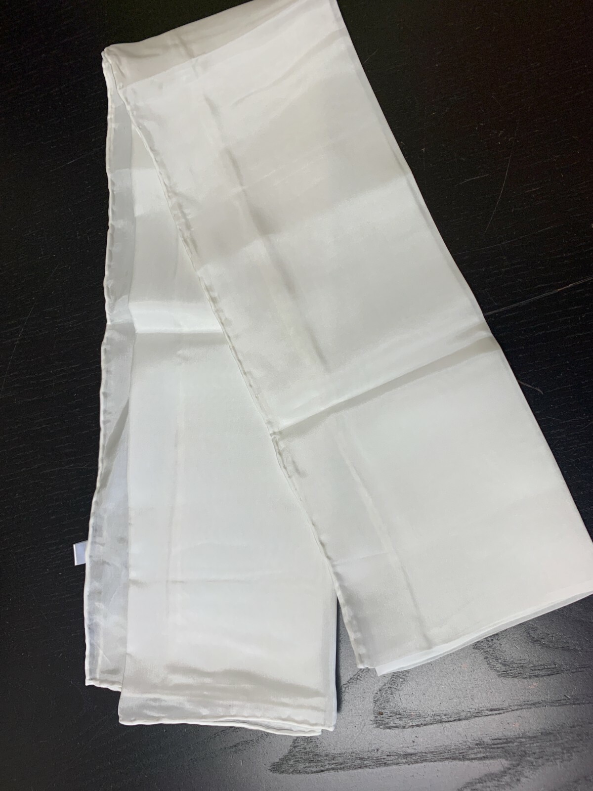 18th Century, Rev War Man's White 100% Silk Neckerchief Cravat - 14" X 72" - NEW