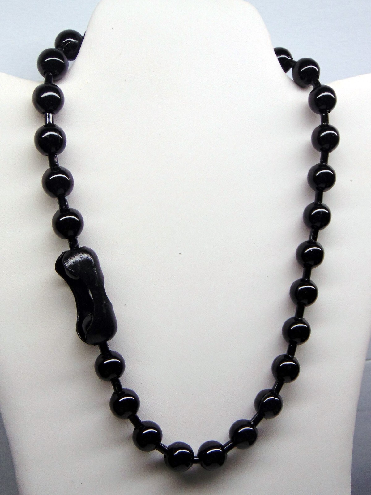BIG Glossy BLACK BALL Chain Necklace or Bracelets ~ 12mm / 1/2" bead #30 SHINY