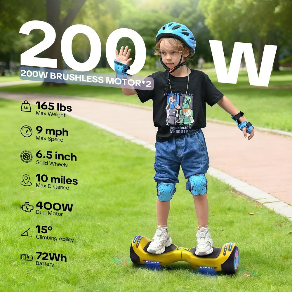Mosta Electric Hoverboard with Bluetooth Speaker, Chrome Design, Self-Balancing,