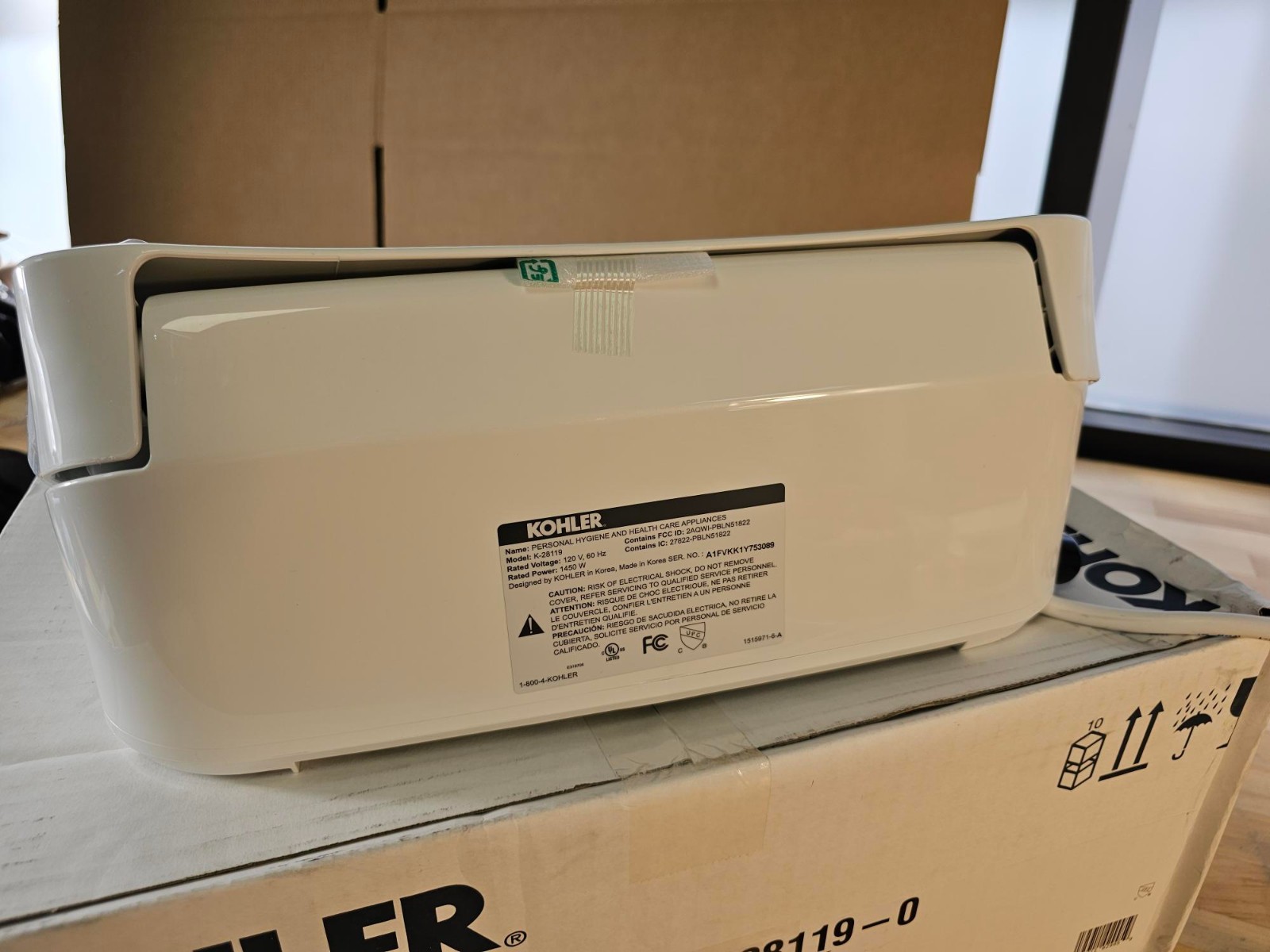 Enlongated Kohler C3-325 28119-0 Bidet Toilet Seat Heated w/ Remote