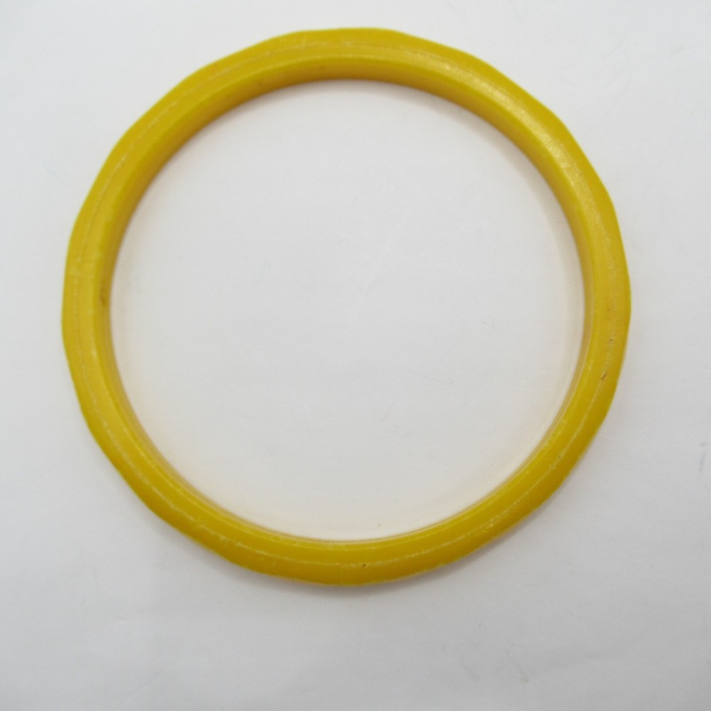 Gold Tone Thin Plastic Bangle Bracelet Multifaceted 'Diamond' Shape Exterior