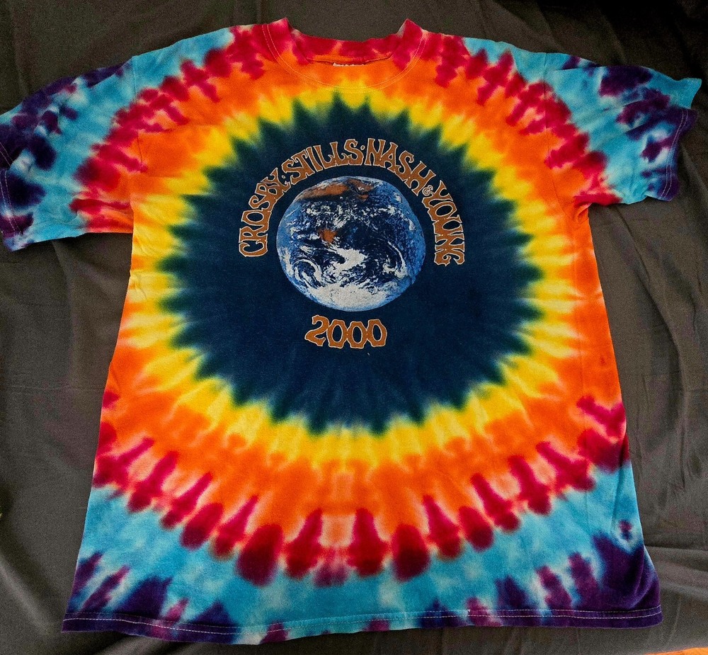 CROSBY STILLS NASH AND YOUNG Orig, nvr worn TIE DYE L2000 North American tour