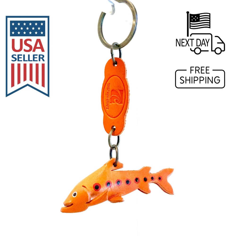 Sea Trout Handmade Leather Keyring