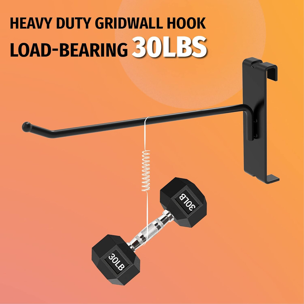 Gridwall Hooks 6 Inch, 32PC Display Hooks for Grid Wall, Hook for Grid Wall Pane