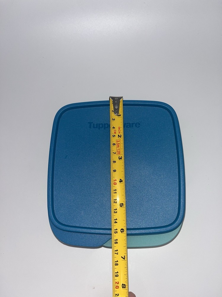 Tupperware Lunch It Bento Box Blue Peacock Divided Square Lunch Container