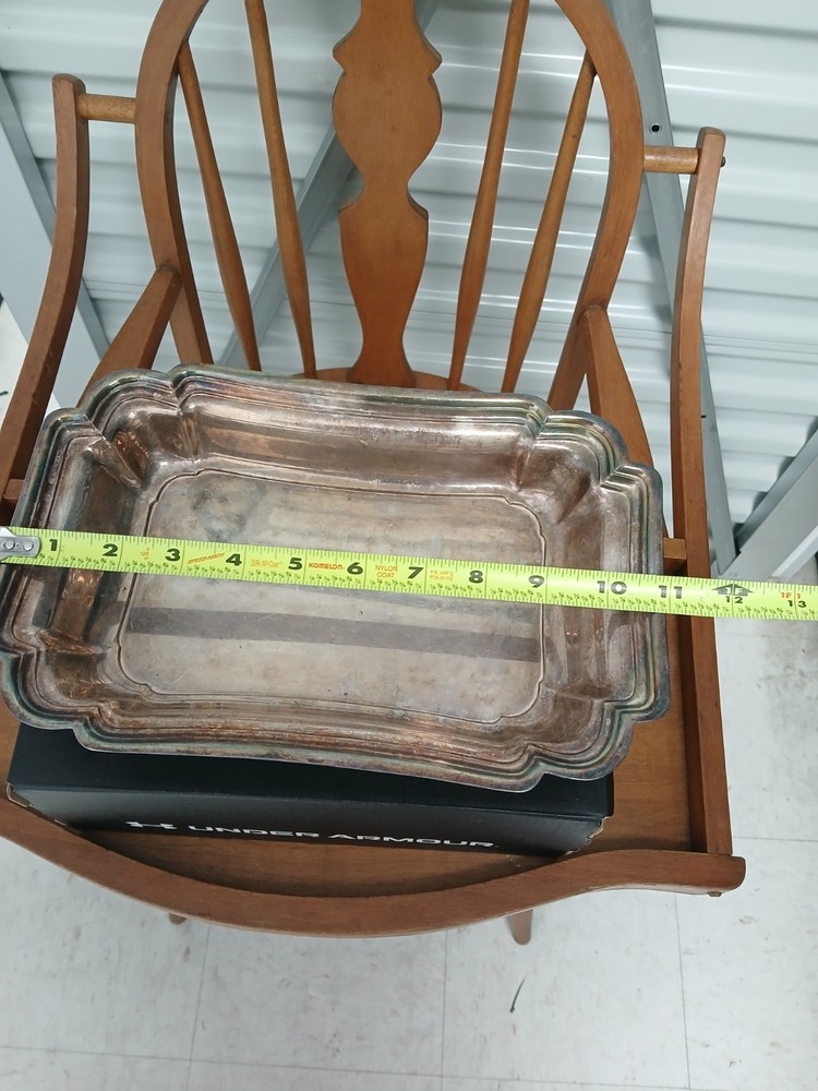 Vintage Chadwick Silverplated Rectangular Serving Dish w/ Handles Tray Serve SU