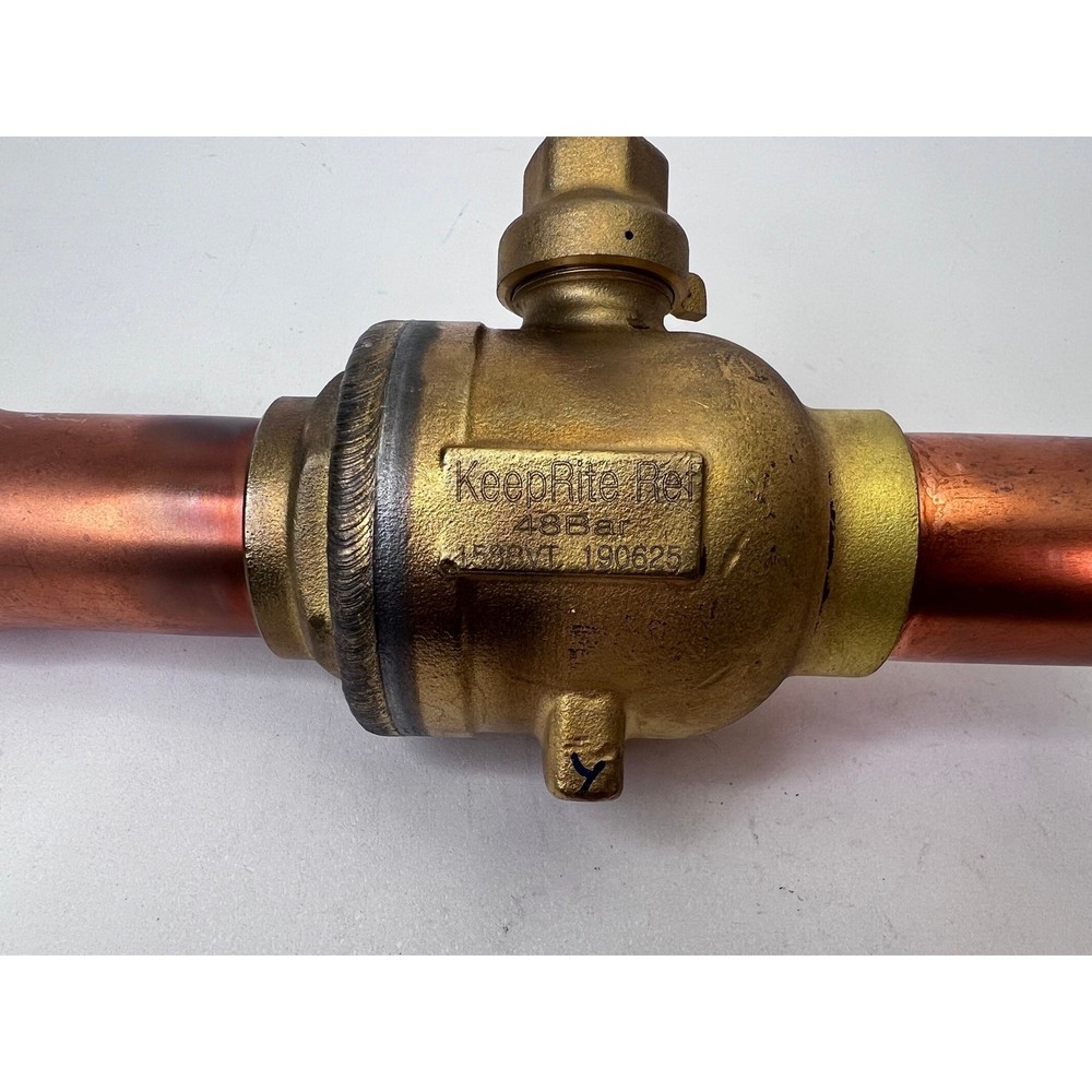 KeepRite Ref 48 Bar 158BVT Refrigeration Ball Valve 700PSIG Copper