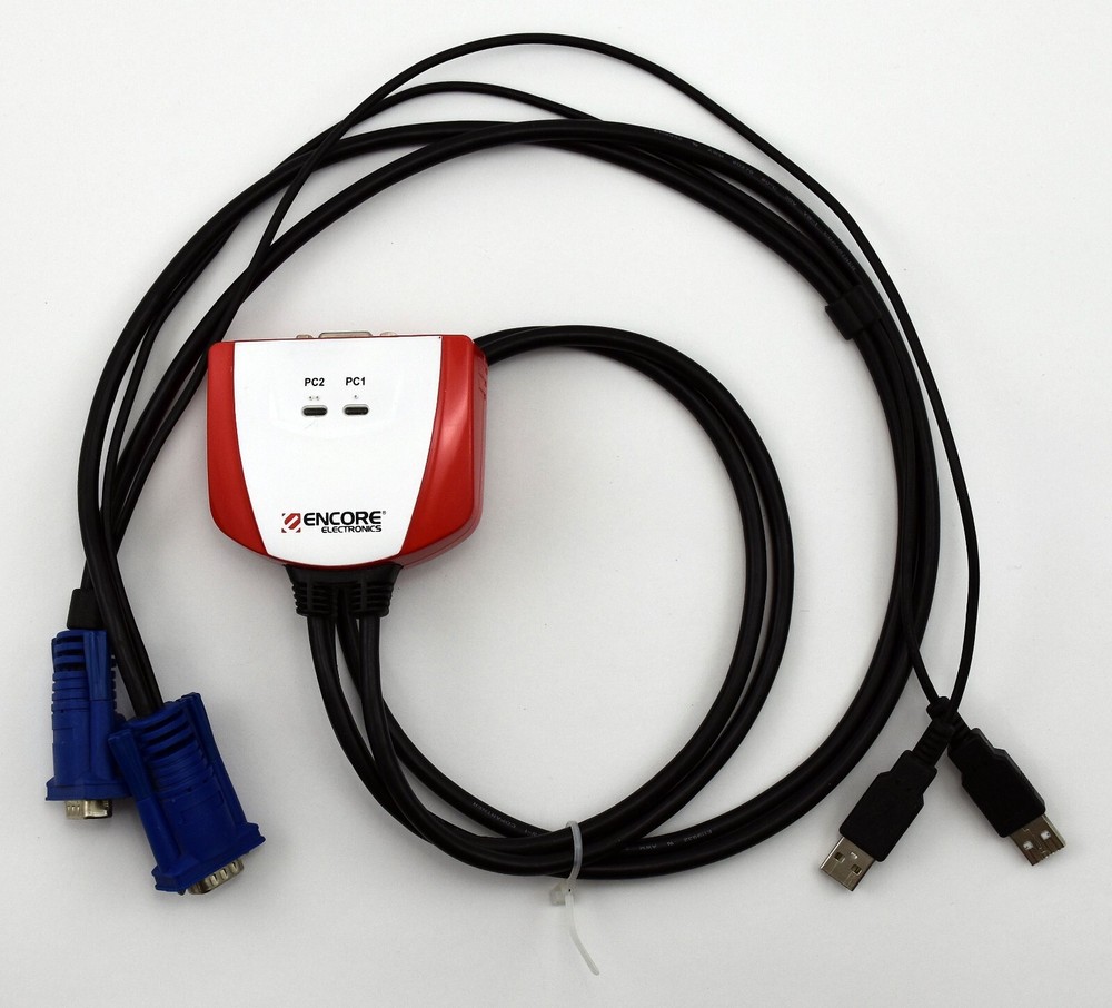 Encore Electronics USB 2-Port USB KVM Switch with Cables - ENKVM-USB