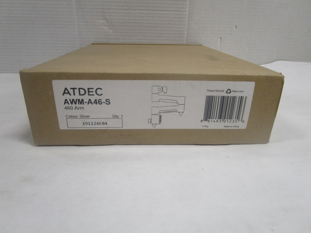 ATDEC AWM-A46-S  Heavy Duty Dynamic Arm  Silver 180 Degree Rotation Limiter NEW