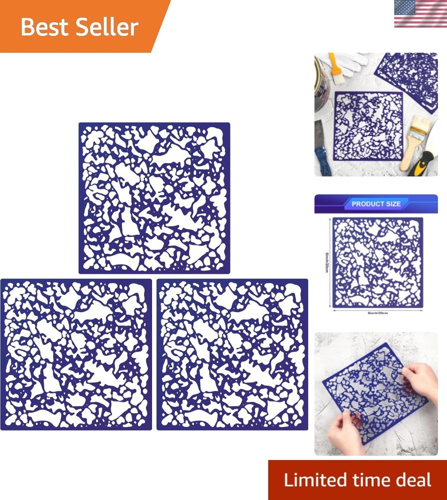 Versatile 8x8 Knockdown Texture Spray Stencils – Easy Wall Refinishing