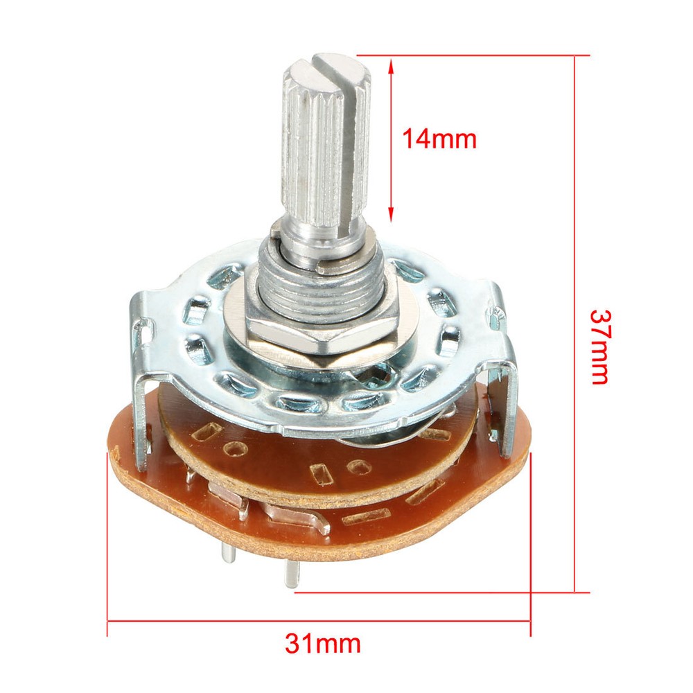 5pcs 2P4T 2 Pole 4 Position Selectable Single Deck Band Channel Rotary Switch