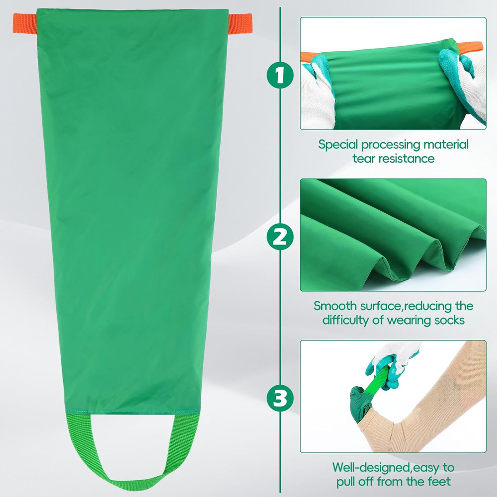2 Pcs Easy Slide Compression Stocking Aid Device for Putting on Socks Helpers To