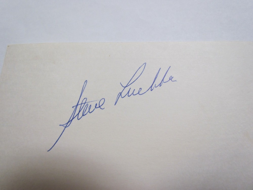 Steve Luebber Signed Index Card JSA AUCTION CERTIFIED