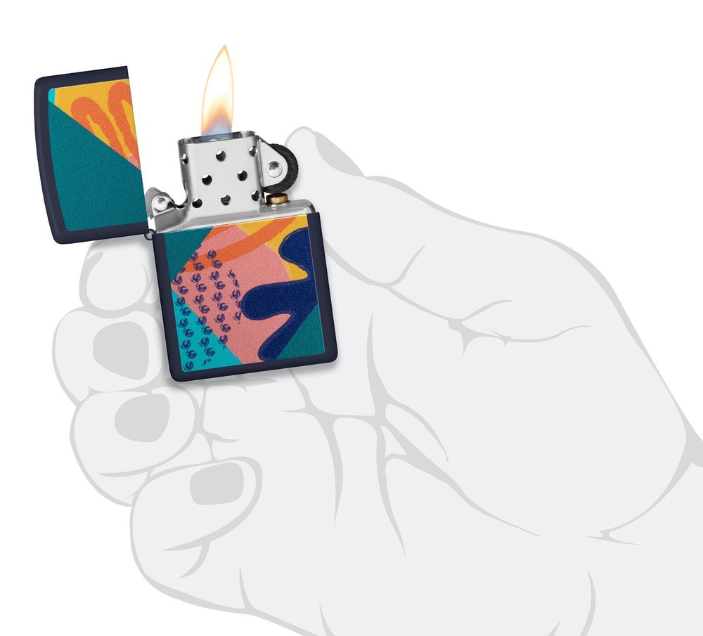 Zippo Retro Pattern Design Navy Matte 48417
