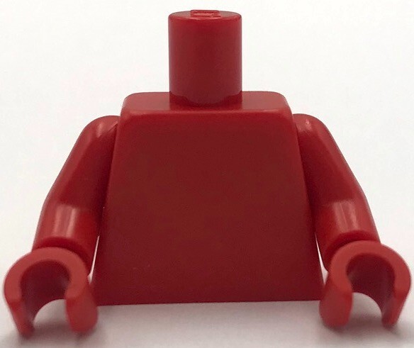 Lego New Minifigure Red Torso Plain Same Color Arms Same Color Hands Part