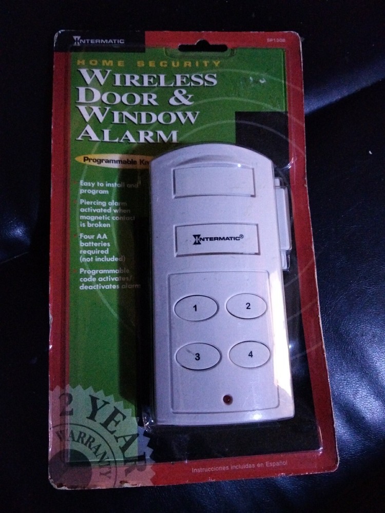 NEW Intermatic Home Security Programmable Wireless Door And Window Alarm- White