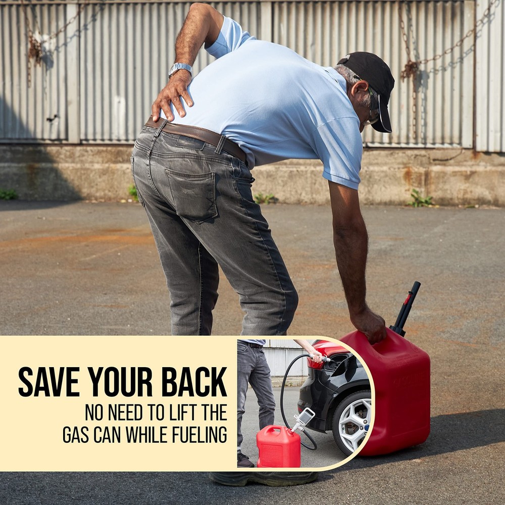 DEWAY Automatic Fuel Transfer Pump with Nozzle for Quick Flow Large, Grey