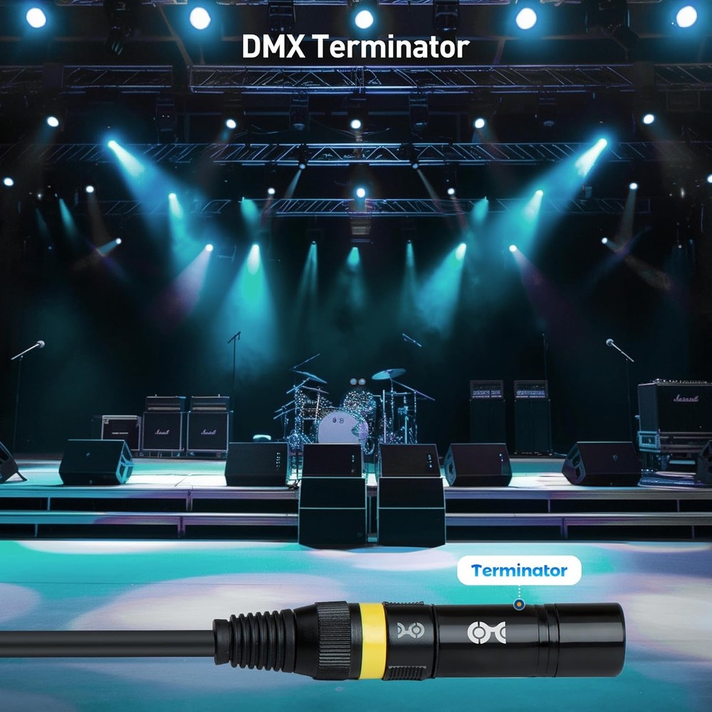 2 Pack 3 Pin XLR DMX Terminator