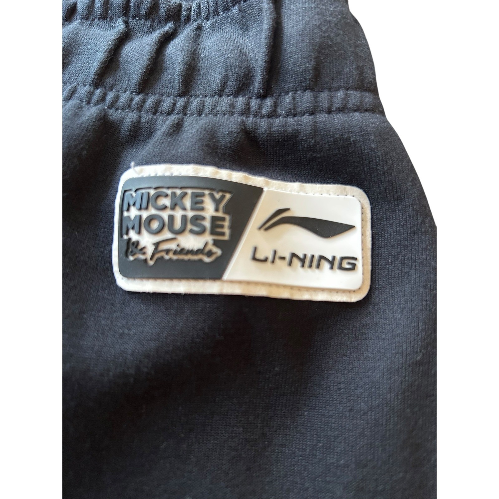 Disney X LI-NING Mickey Mouse Track Pants Black Bottoms Joggers XXL fits XL