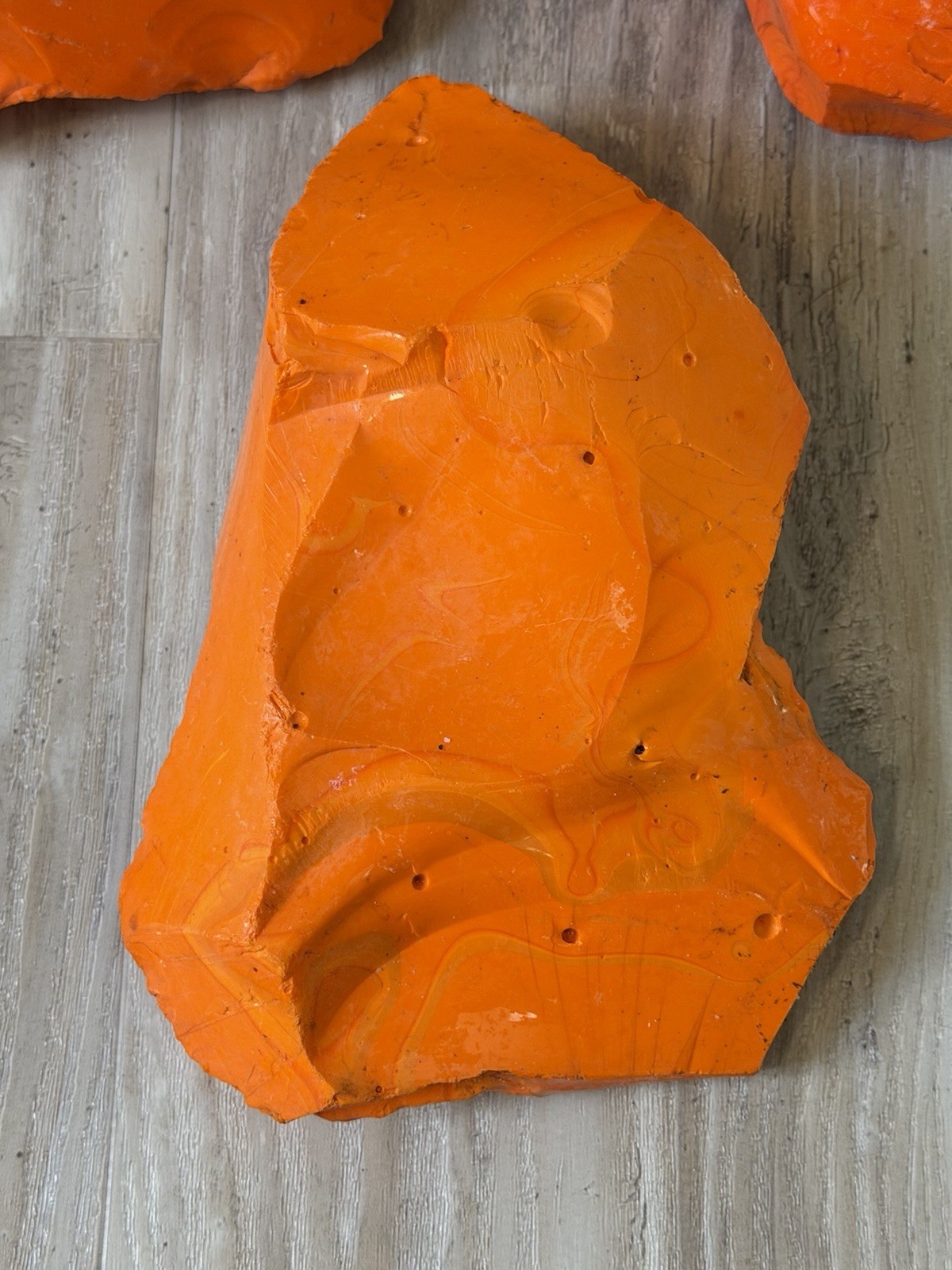 3pc Glass Rock Slag Opaque Fire Orange 6.39lbs TOTAL Rocks Landscape Aquarium