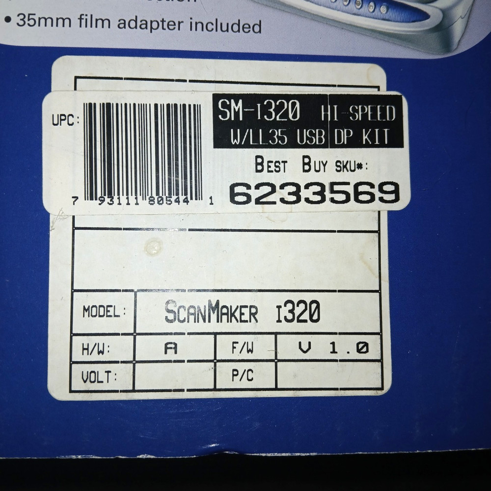 MICROTEK ScanMaker i320 CCD 48-Bit Color Desktop Flatbed Scanner