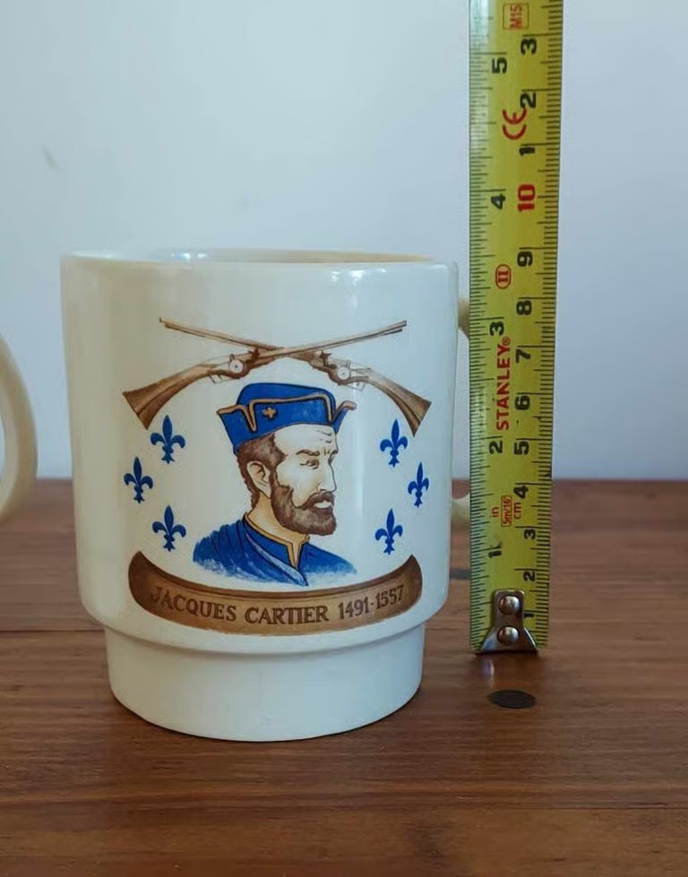Vintage Quebecoise historical characters Stackable Mug Set.
