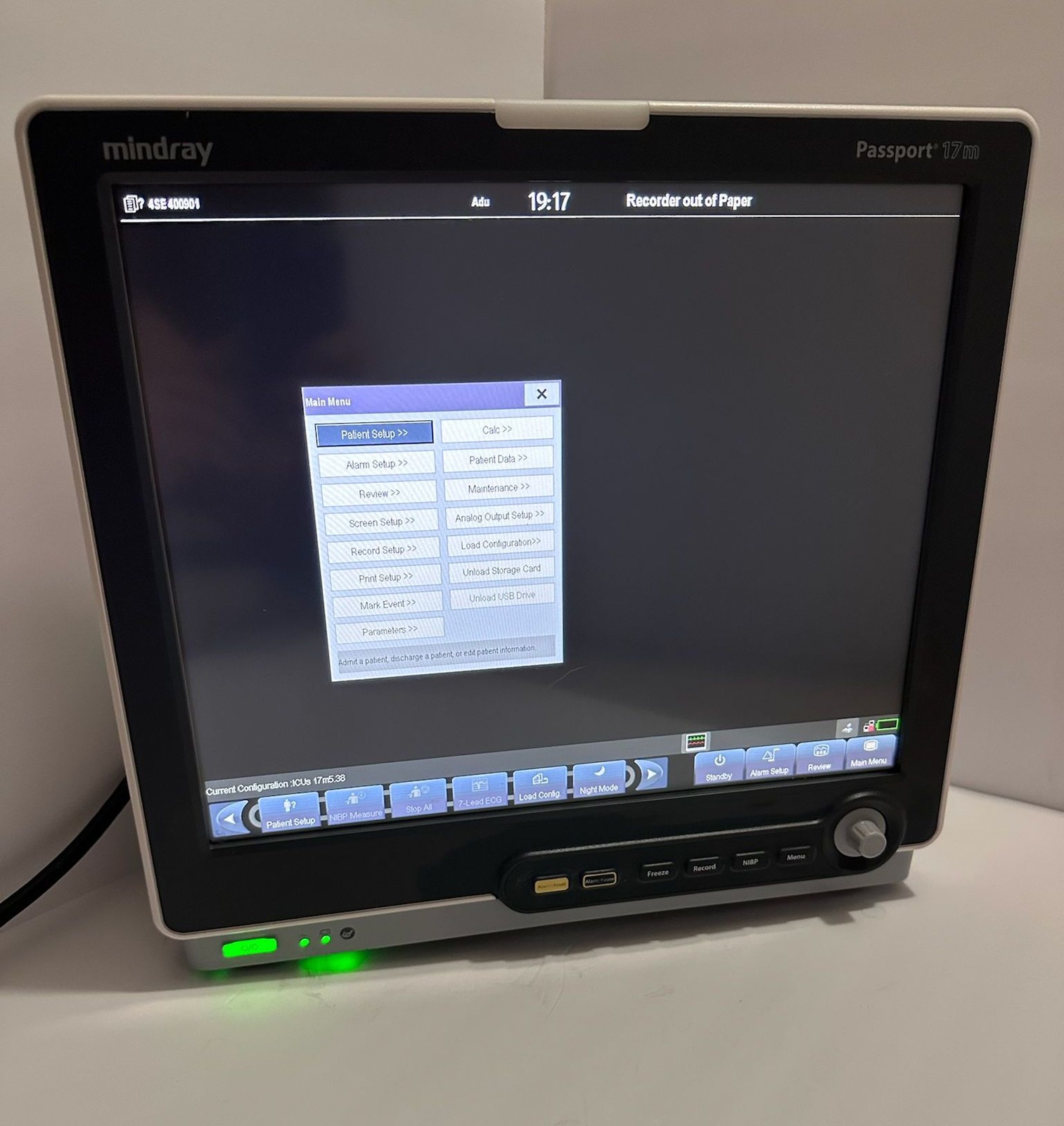 Mindray Passport 17m Monitor w/ power cable