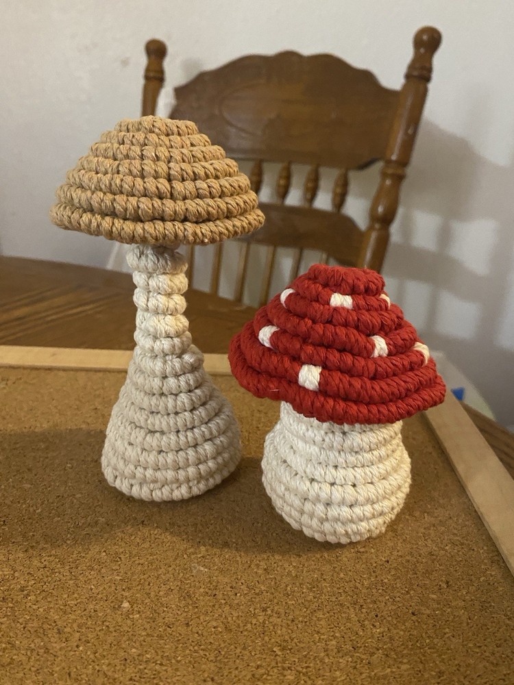 Macrame Boho Standing Mushroom