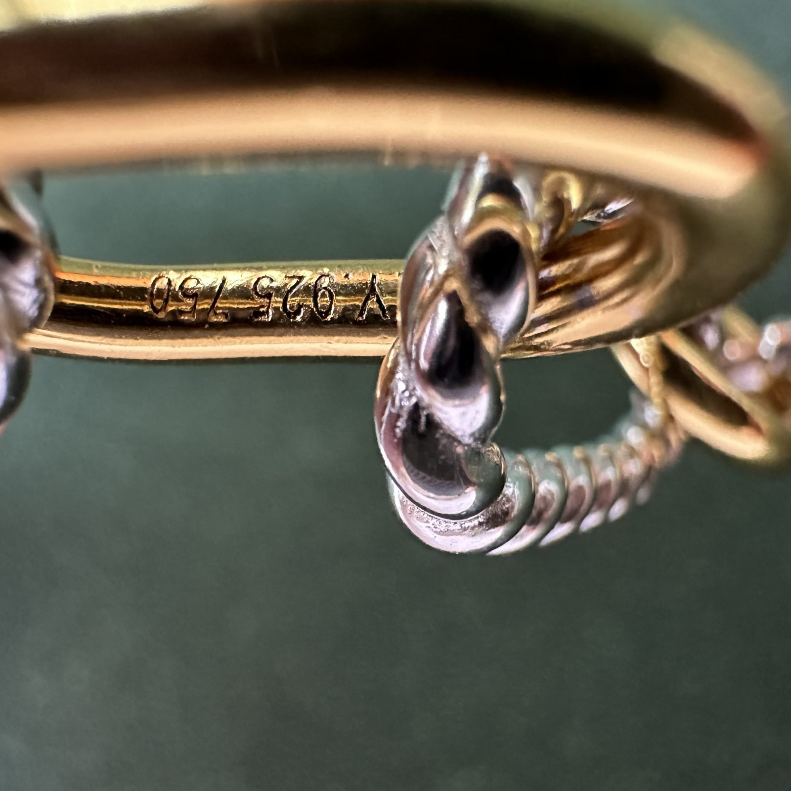 David Yurman Madison Chain Bracelet Sterling Silver w/ 18K Gold Length 21cm