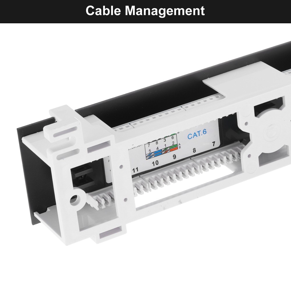 Patch Panel, 2.3" x 10" Cat6 Key Stone Network 12-Port Patch Panel with Base