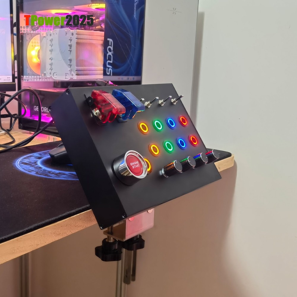 Simplayer Button Box Sim Racing Button Box Accessory (without Clamp) Games