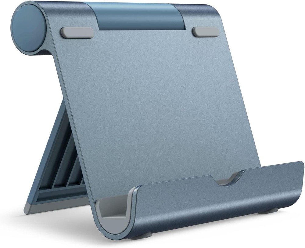 JETech Tablet Stand, Adjustable Portable Desktop Holder, Foldable Dock Grey