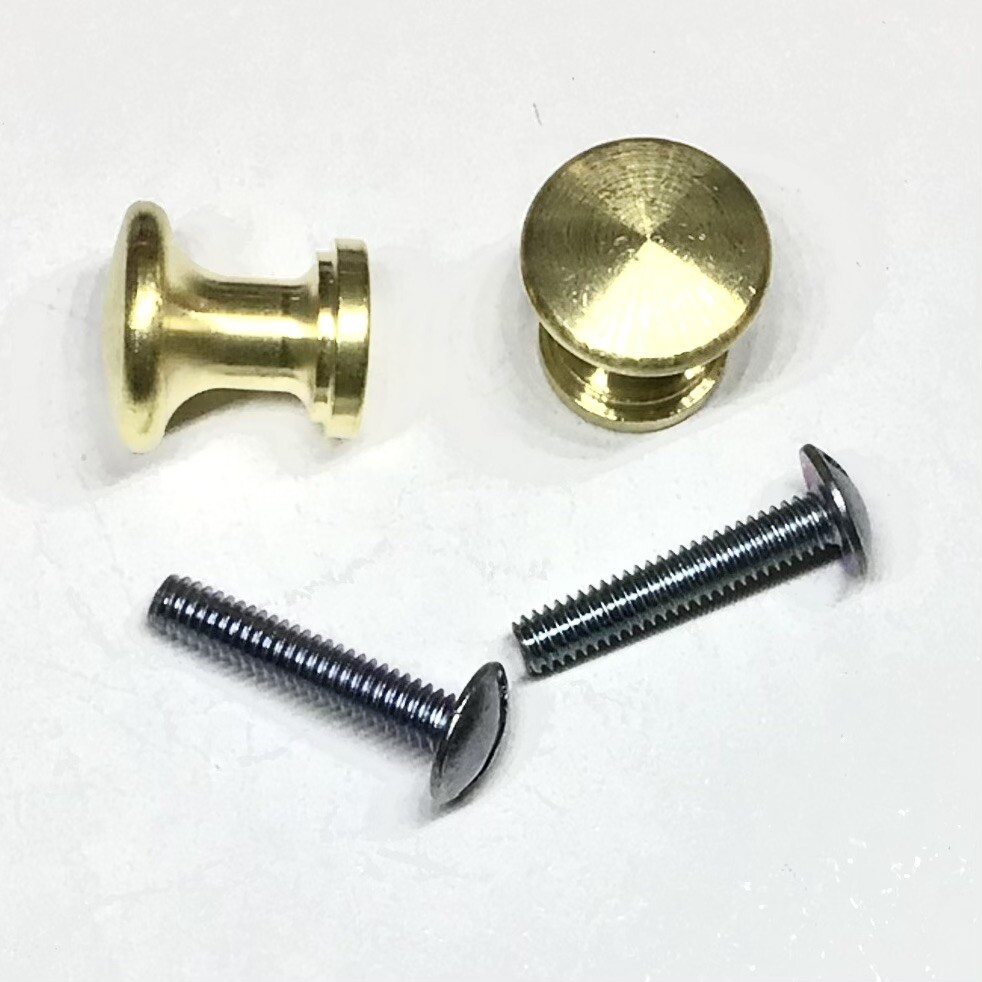 Piano Fallboard/Key Cover/Desk/Cabinet Knobs, 5/8", 1 Pair, Solid Brass