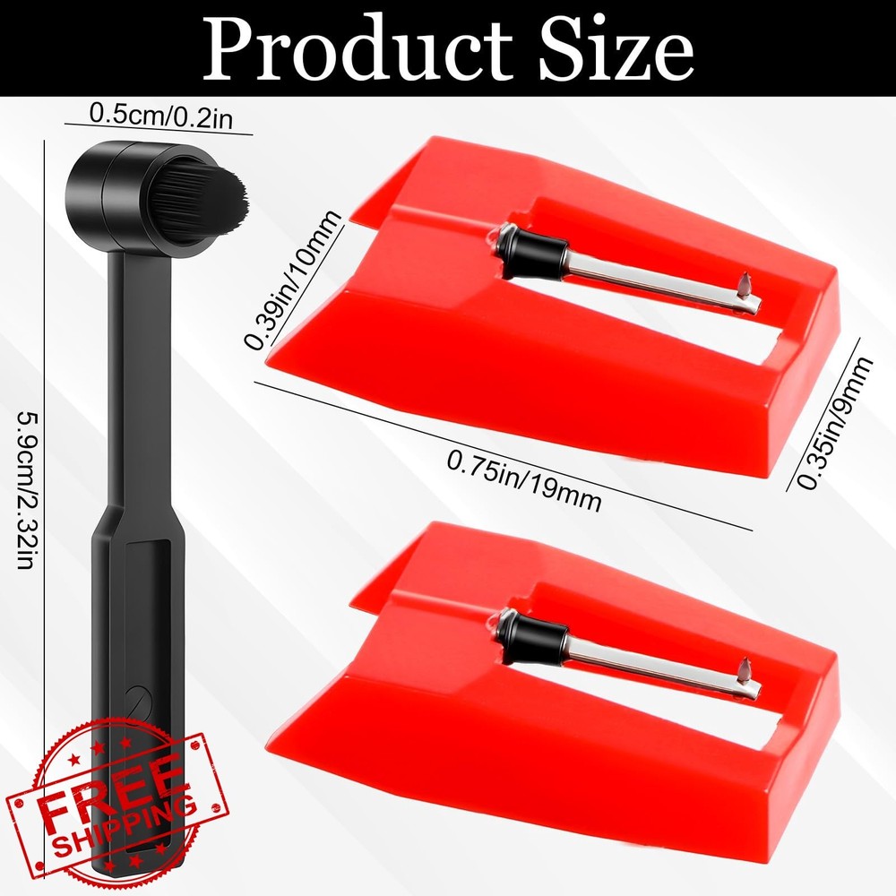 3 Universal Record Player Needles Turntable Replacement Brush