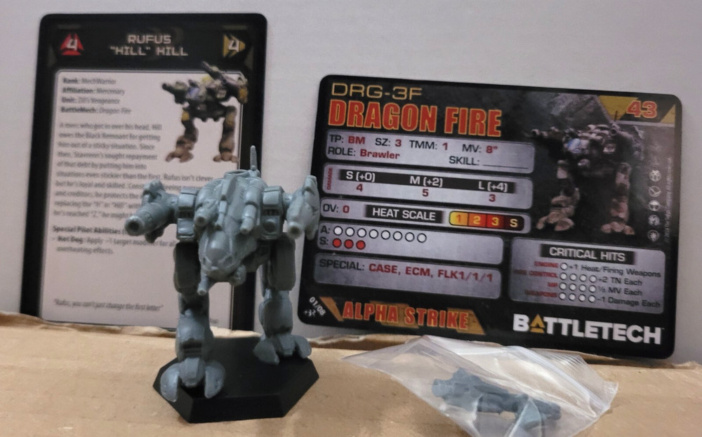 Battletech Dragon Fire Mech Inner Sphere Black Remnant Command Lance Miniature