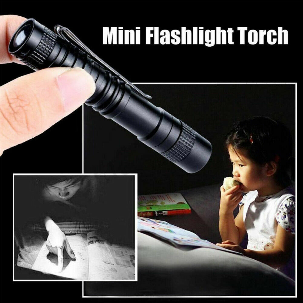 2x Mini Super Bright Small LED Torch Tiny Pen Light Camping Tactical Flashlight