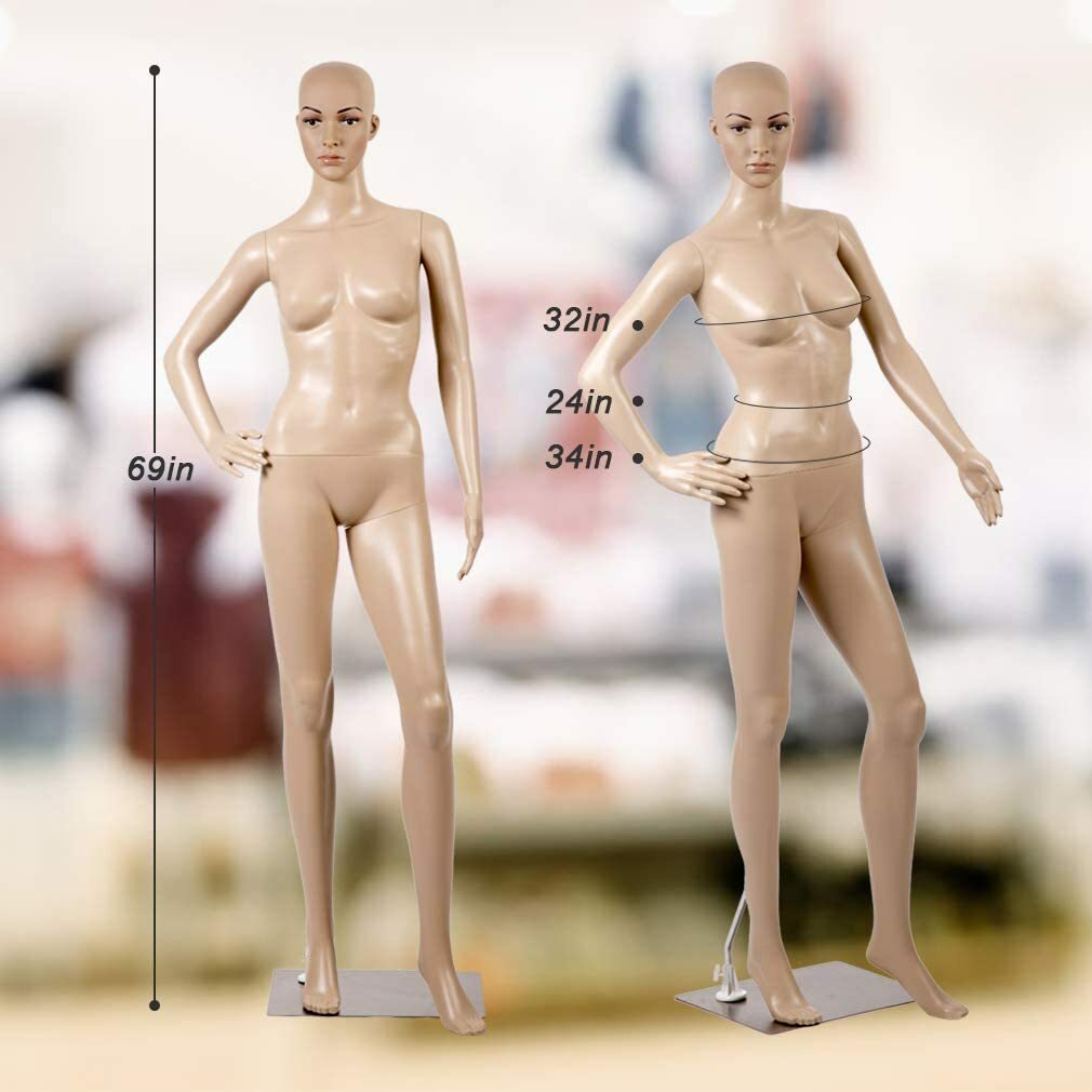 Female Mannequin Manikin Dress Form Female Full Body Adjustable W/ Base 69 inch