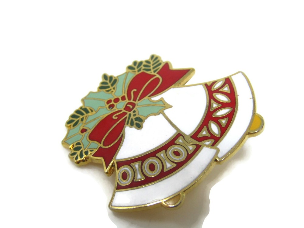 Christmas Pin Double Bells Vintage