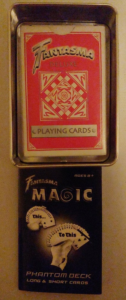 Fantasma Magic Phantom Deck 25+ Tricks Long & Short Cards In Tin
