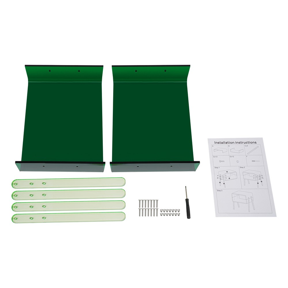 Acrylic Side Table, Green 2-Tier End Table with Open Storage for Small Spaces