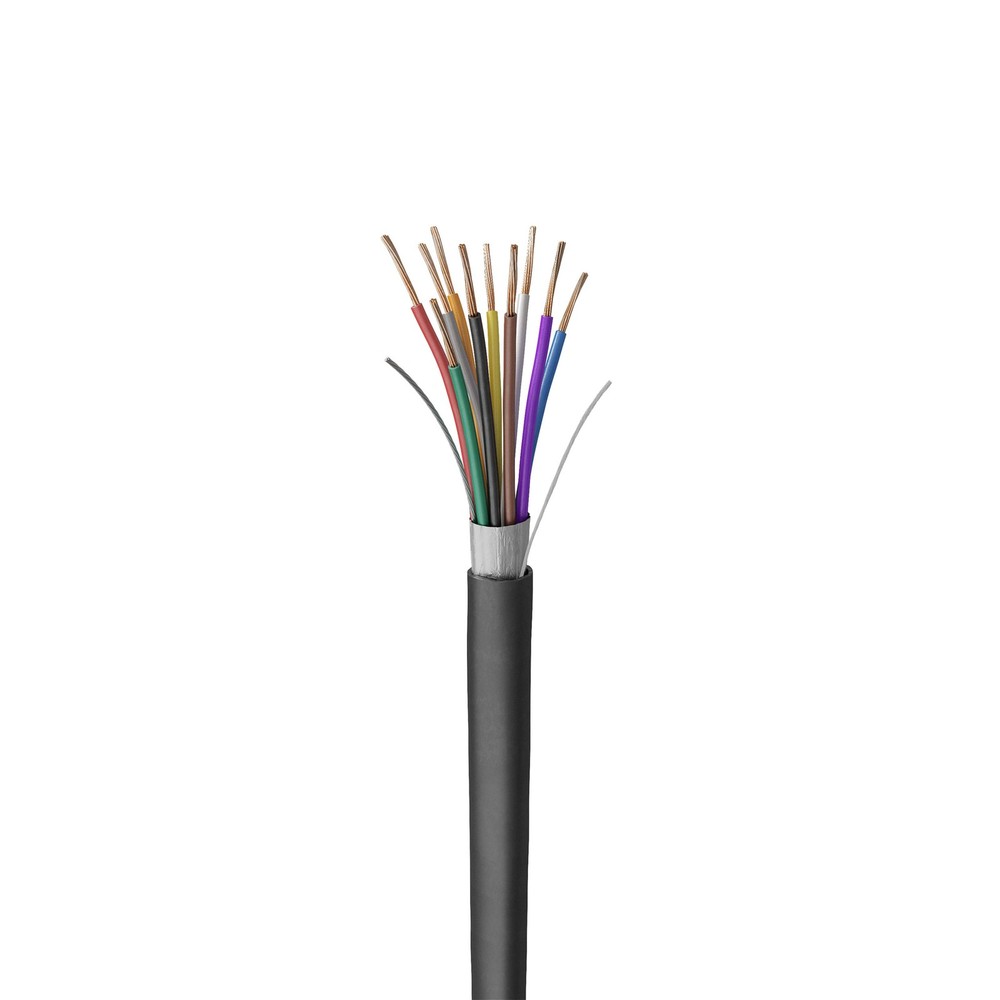 Voltive 22/10 Shielded Low Voltage Wire, Riser CL3R, Black, 500ft